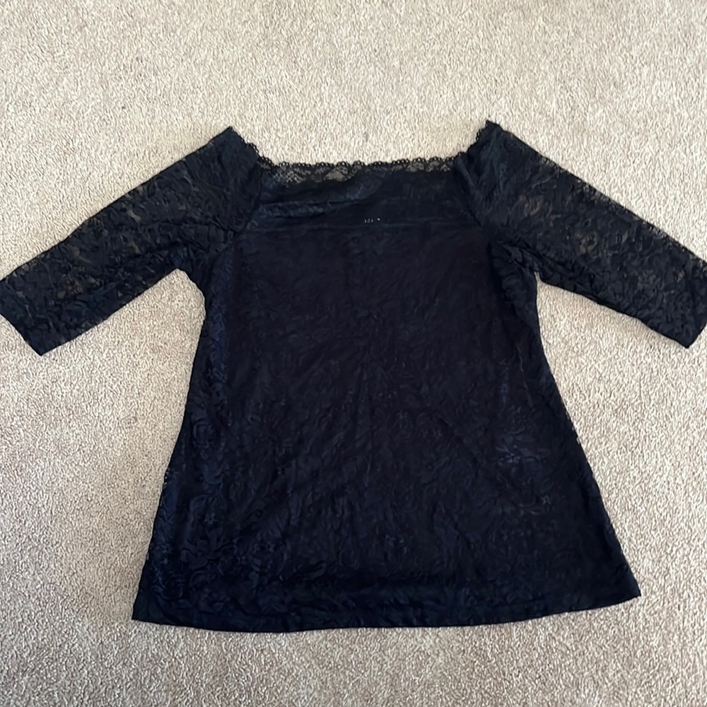 Torrid black lace off the shoulders top